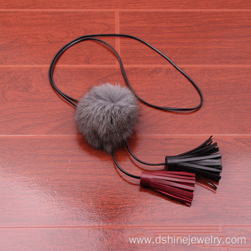 Fashion Chokers Fluffy POM POM Mink Fur Ball Tassel Necklace